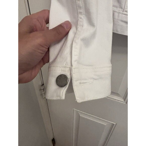 EUC Eileen Fisher Undyed Organic Cotton White Denim Jacket Size Small Luxury - Picture 4 of 10
